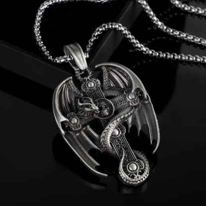 Men's Stainless Steel Retro Pendant Sweater Chain