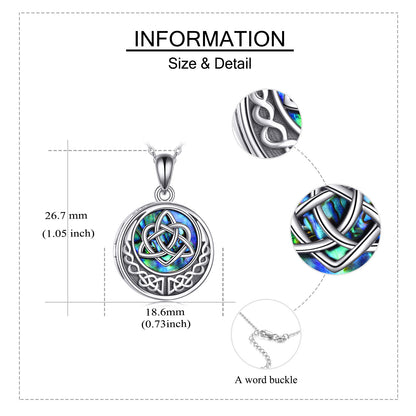 925 Sterling Silver Celtic Knot Photo Locket Necklace for Women