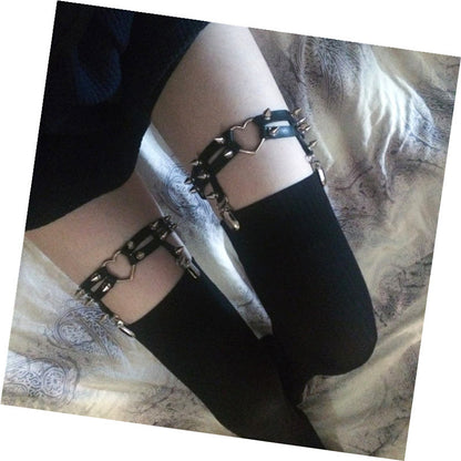 Harajuku Punk Love Heart-shaped Leather Handmade Rivet Punk Hip Hop Leg Ring Ankle Ring Garter