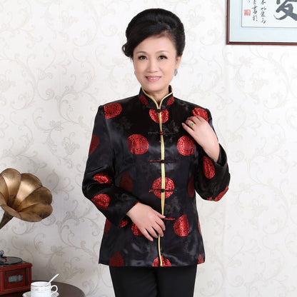 Middle-aged And Elderly Tang Suit Wedding Reception Clothes