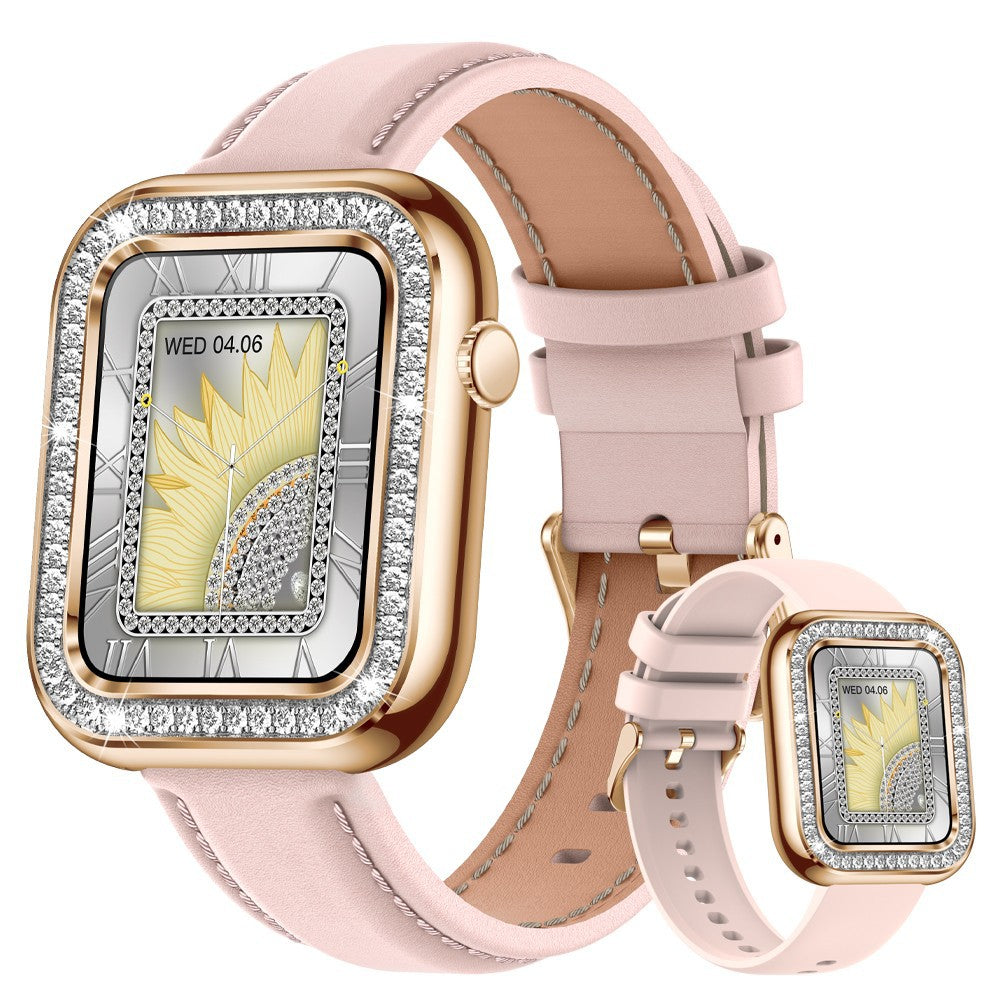 New Square Fashion Women Smart Wristwatch Diamond Waterproof