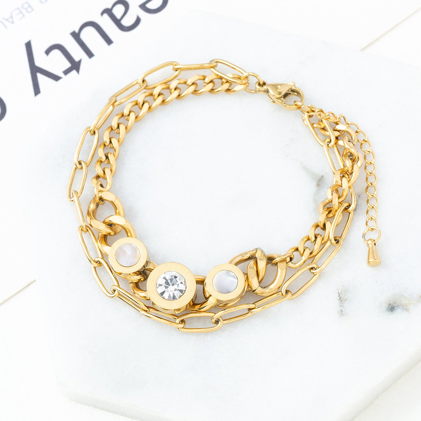 Women's Multi-layer Pendant Gold Bracelet