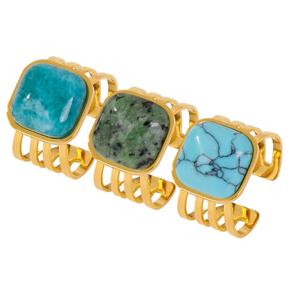 Women's Inlaid Natural Stone Ring