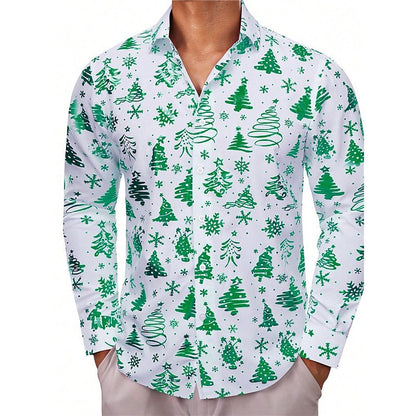 3D Digital Printing Christmas Tree Shirt Lapel