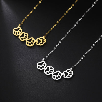 Trend Cartoon Cute Titanium Steel Hollow Necklace