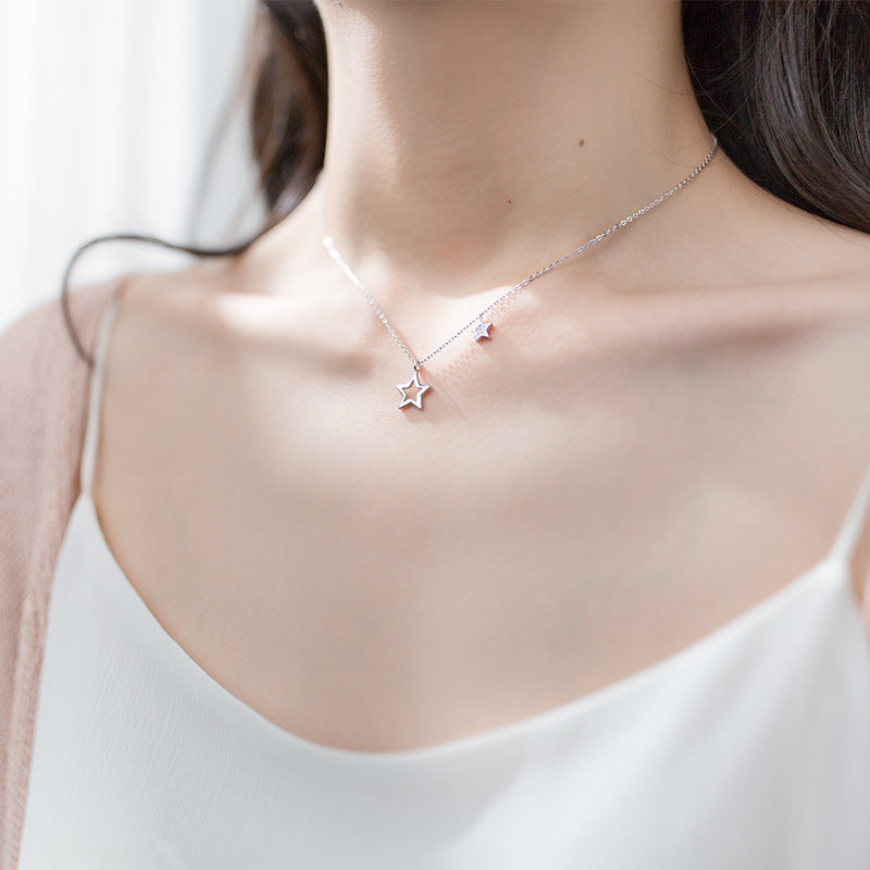 Dignified Hollow Star Clavicle Chain Female