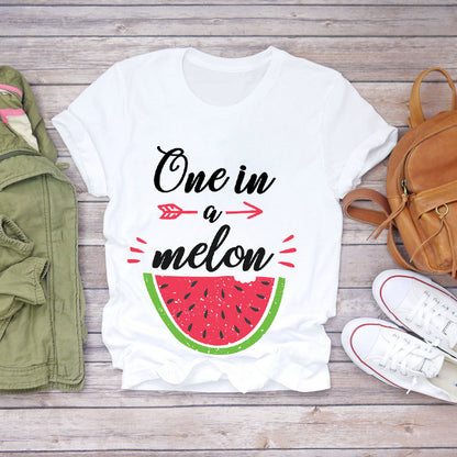 Women's Fashionable Printed Short-sleeved T-shirt