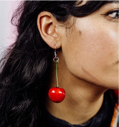 Red Cherry Fruit Earrings Female