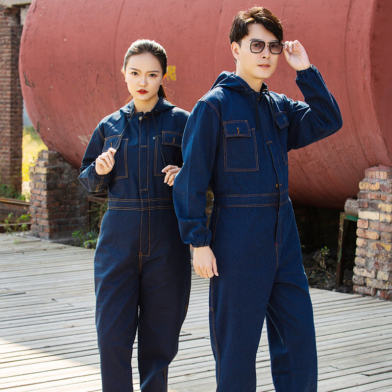 One-piece Denim Overalls Suit Men