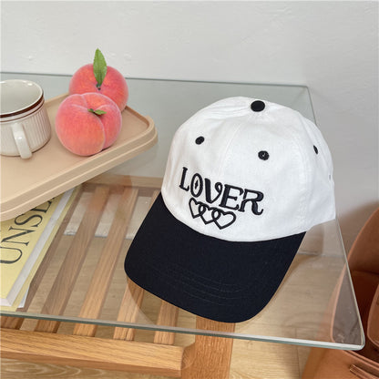 Girly Style Soft Top Baseball Korean Style All-match Letters Sweet Peaked Cap