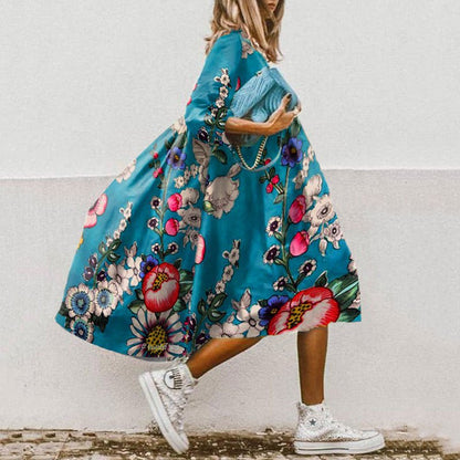 Fashion Printed Bohemian Dress Women