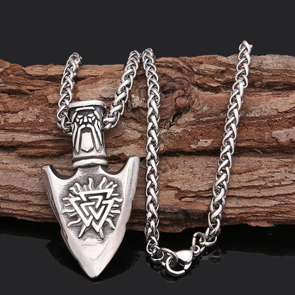 Hip Hop Necklace Stainless Steel Shield Pendant For Men