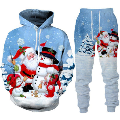 Santa Claus 3D Printing Hooded Sportswear