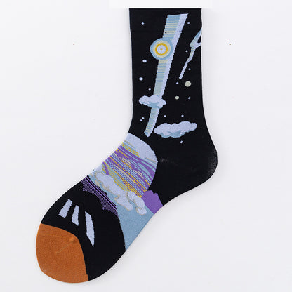 Fall Winter Fashion Animal Cartoon Cotton Mid-calf Length Socks