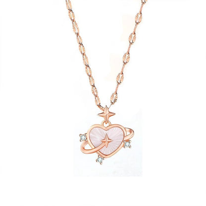 Fritillary Pendant Special Interest Light Luxury Heart-shaped Collarbone Necklace Sweet Girly Ornament