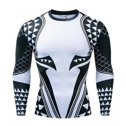 3D Digital Printing Colorful Men's Long Sleeve Round Neck T-shirt