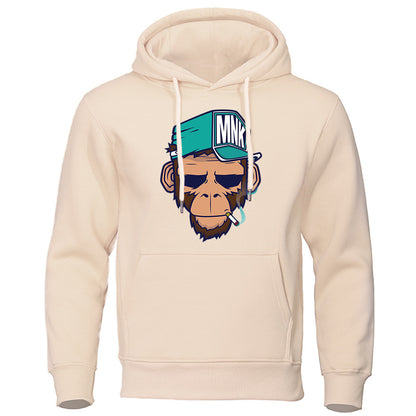 Personality Smoking Monkey Hoodie Sweatshirt Hip Hop Casual Street Hooded