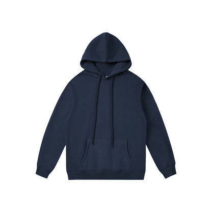 Men's And Women's Fashion Casual Padded And Thickened Hooded Solid Colour Sweatshirt