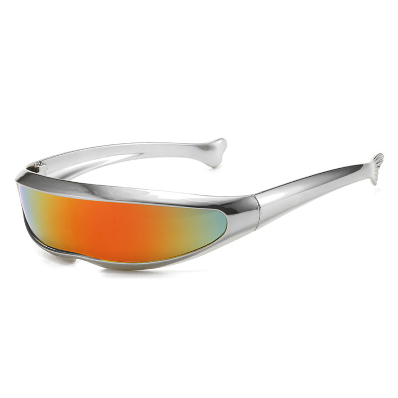 Silver Electroplated Dolphin Men's Outdoor Sports Cycling Sunglasses