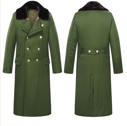 Coat Green Men's Winter Thickened Long Section