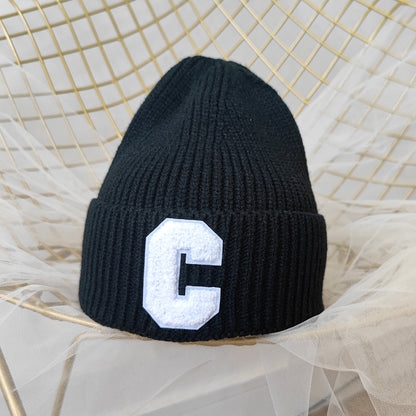 Simple Large C Woolen Cap