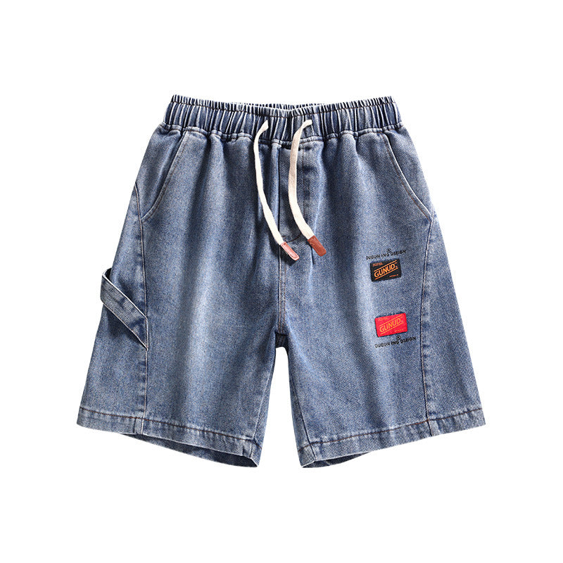 Summer Denim Shorts Loose Straight Thin