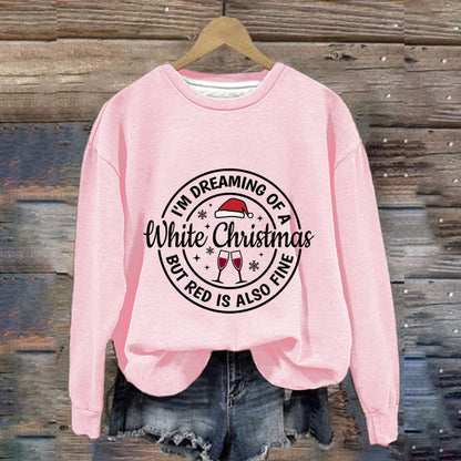 Autumn Winter New Pullover Digital Printing Women's Christmas Street Trend Round Neck Top