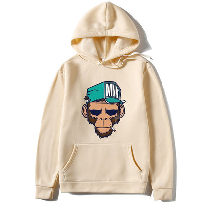 Smoking Monkey Printed Men's Hoodie Leisure Warm Sweatshirt