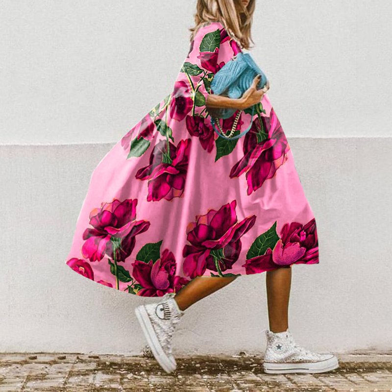 Fashion Printed Bohemian Dress Women