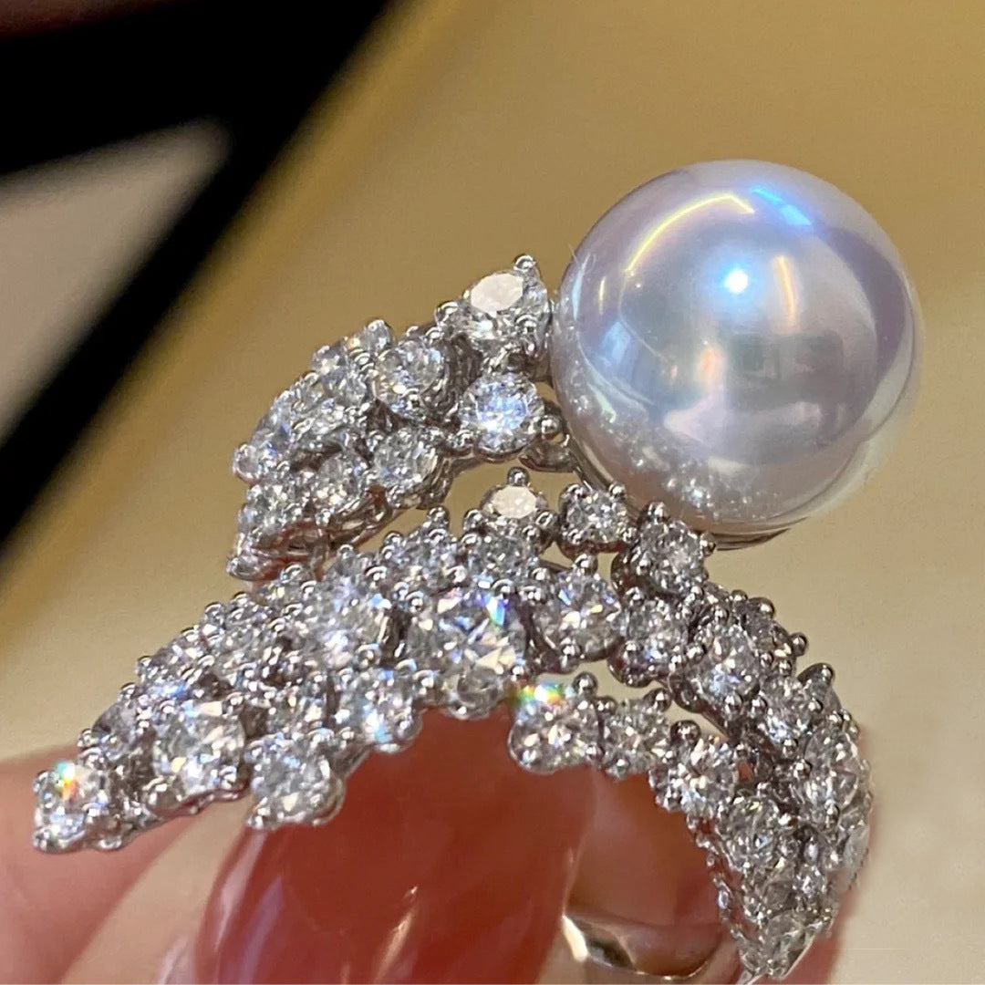 Niche Trendy Retro High-grade Full Diamond Ring For Women