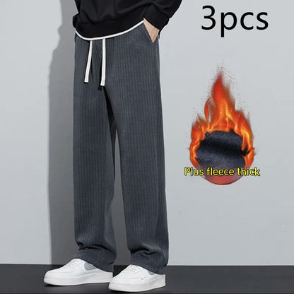 Fleece-lined Thickened Corduroy Pants Men's