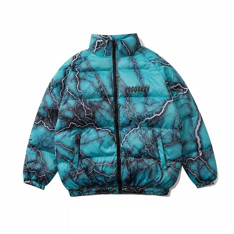 Dark Graffiti Printing Loose Hip Hop Cotton-padded Coat