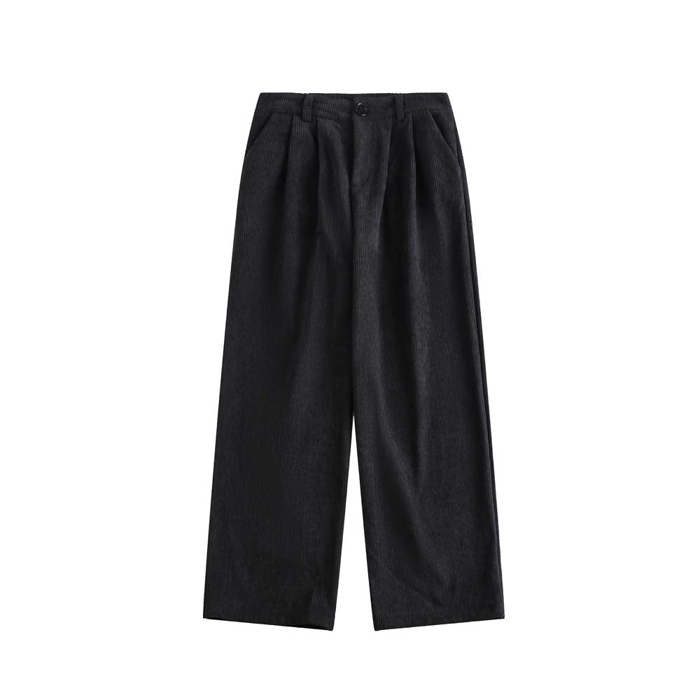 Retro Corduroy Casual Fleece-lined Elastic Waist Pants