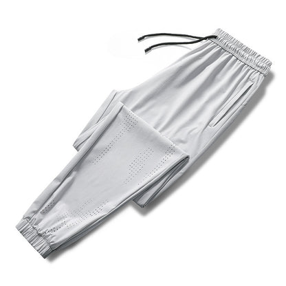 Ultra-Thin Ice Silk Loose Drawstring Sports Mesh Casual Pants