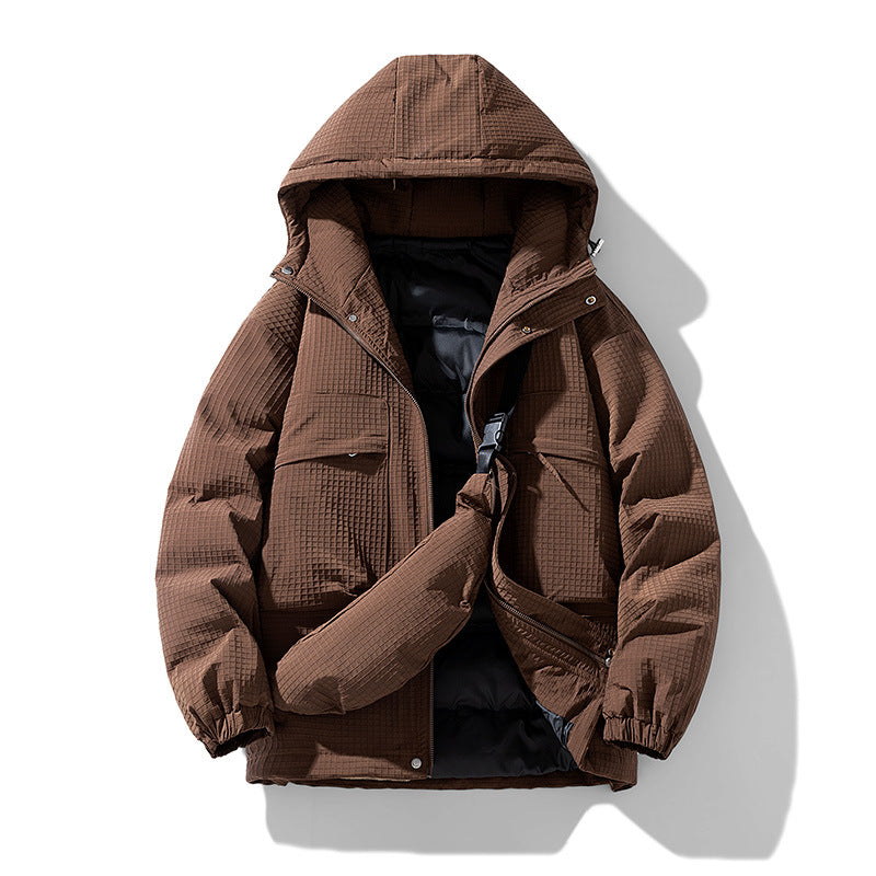 Men's Winter New Fashion Brand Pu Shuai Hooded Warm Down Cotton Jacket Baggy Coat