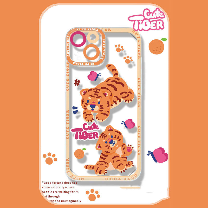 Couple Tiger Phone Case For 13 Right Angle Pro Soft Case