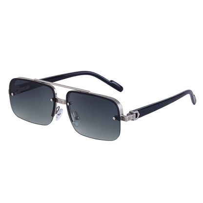 European And American Retro Metal Double Beam Sunglasses