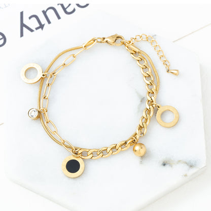 Women's Multi-layer Pendant Gold Bracelet