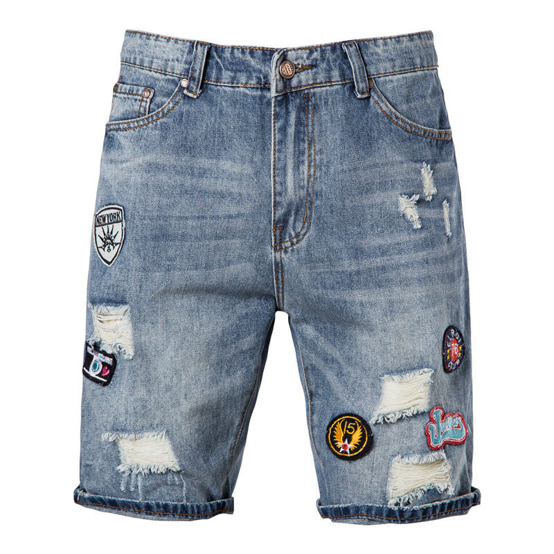 Cotton Casual Fashion Men's Straight Beach Jeans