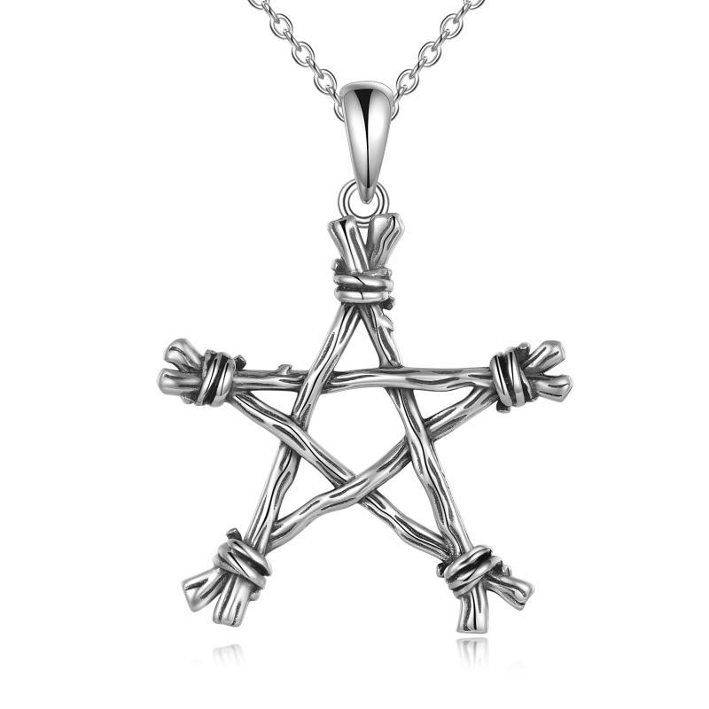 Sterling Silver Gothic Punk Witch Pentagram PSupernatural Merchandise endant Jewellery