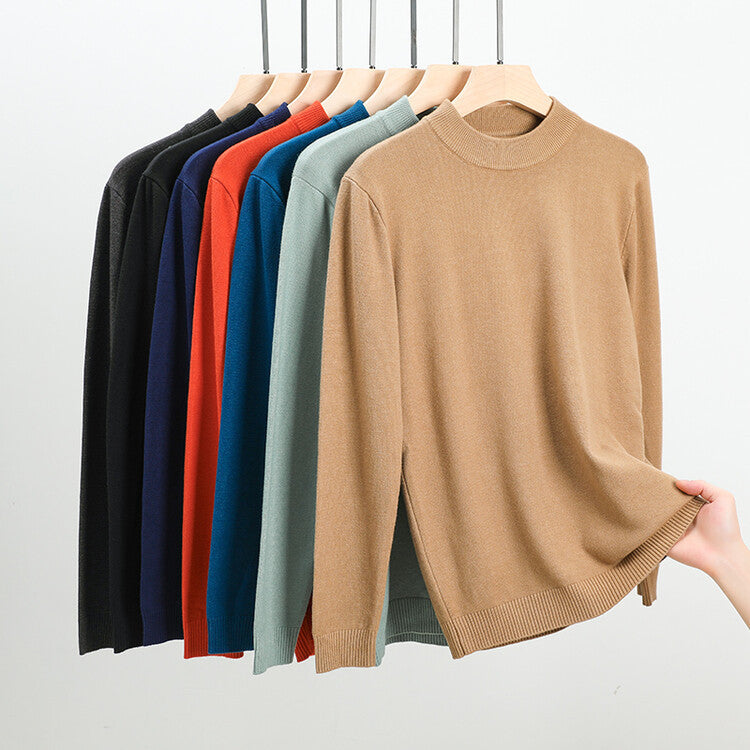 Half Turtleneck Thermal Young And Middle-aged Casual Solid Color Sweater