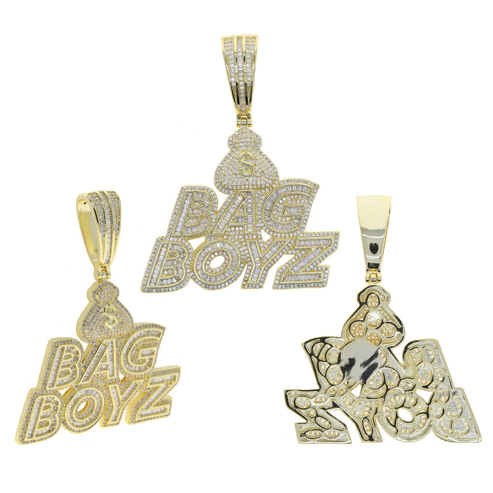 Hip Hop Full Diamond Letter Pendant