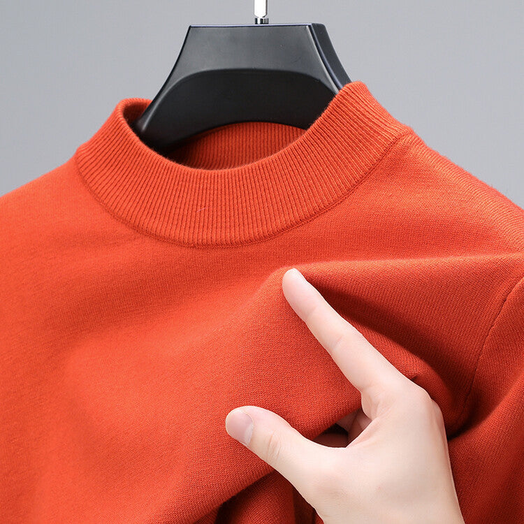 Half Turtleneck Thermal Young And Middle-aged Casual Solid Color Sweater