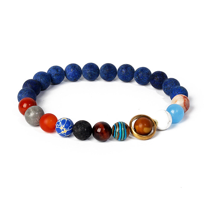 Universe Solar System Volcanic Rock Eight Planets Bracelet