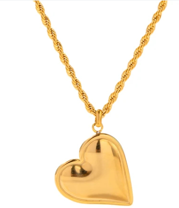 Simple Love Pendant Hemp Flowers Chain Necklace Titanium Steel Colorfast Gold Pendant Necklace