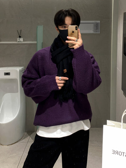 Autumn And Winter Thickened Mohair Knitted Sweater Korean Version