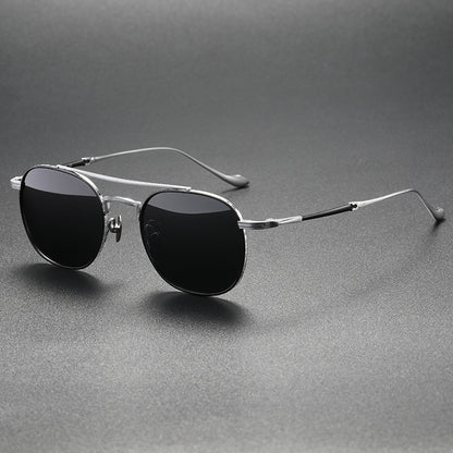 Pure Titanium Sunglasses Small Frame Sun Protection Retro