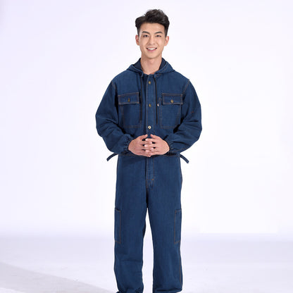 One-piece Denim Overalls Suit Men