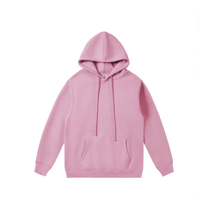 Men's And Women's Fashion Casual Padded And Thickened Hooded Solid Colour Sweatshirt