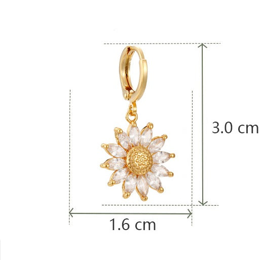 High-grade Niche Creative Design Sunflower Earrings For Women